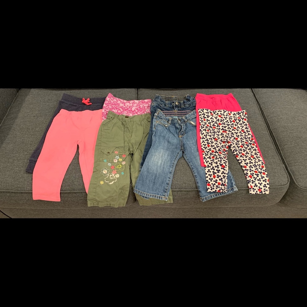 8 Piece Bundle of toddler leggings, pants & jeans
